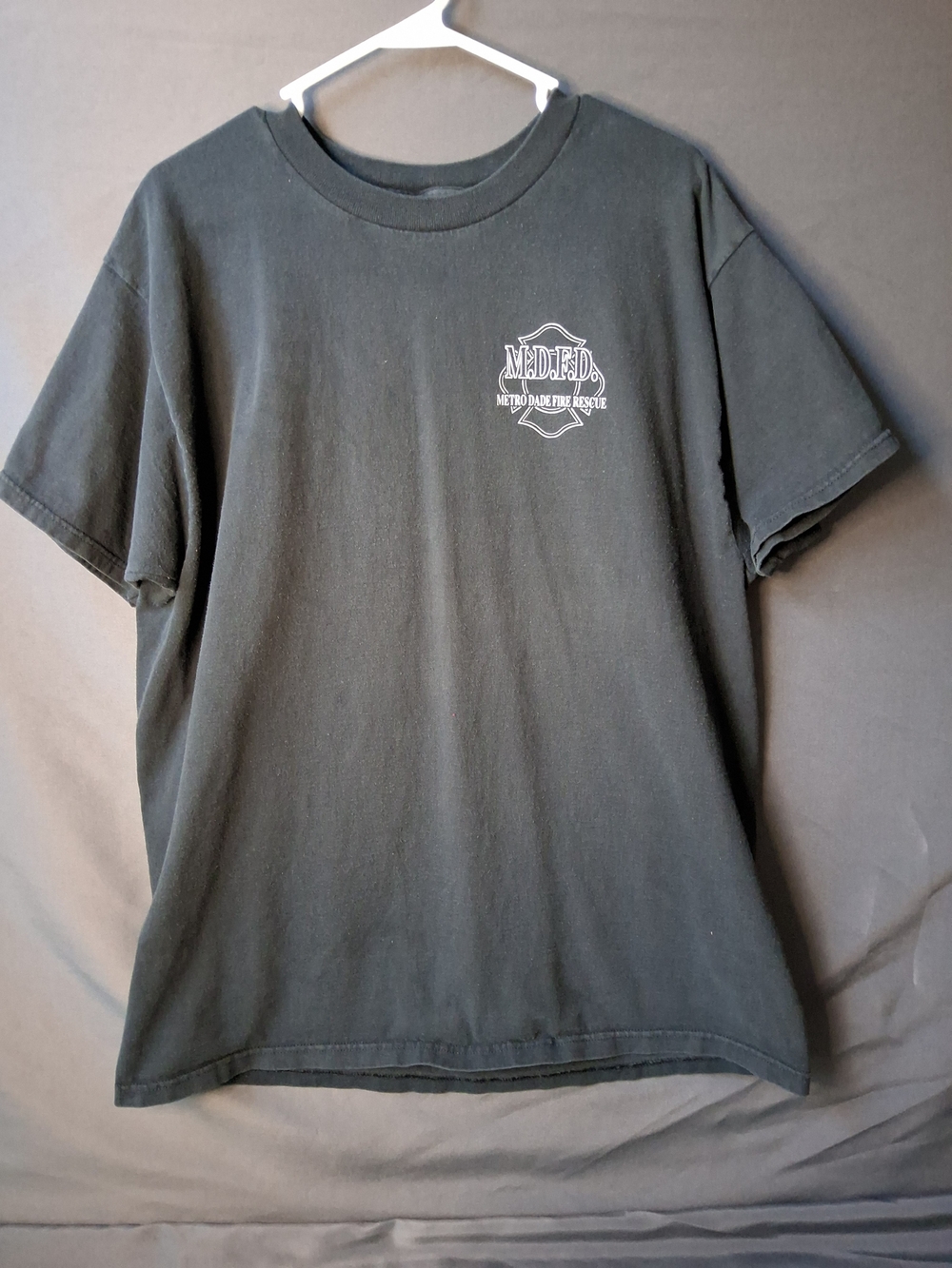 Metro Dade Charcoal Graphic Tee with Small Chest Emblem